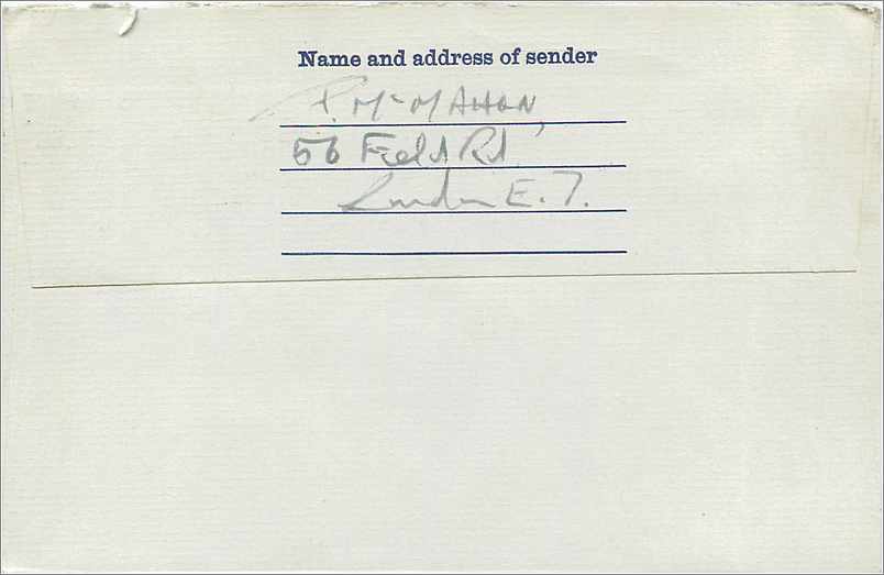 Entier Postal Stationary  4d Kensington 1969 — Verso
