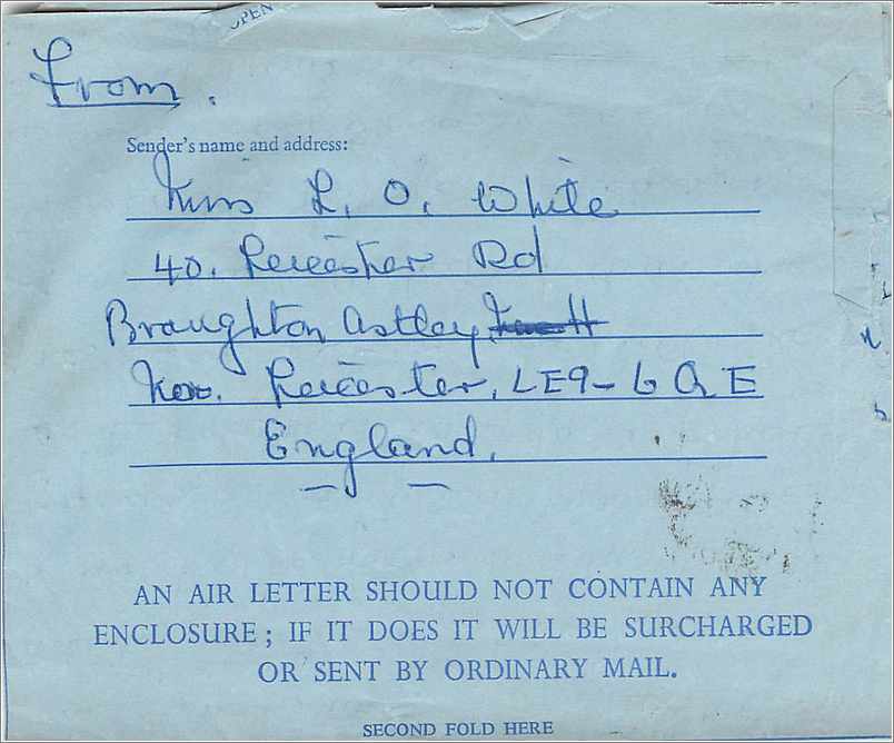 Entier Postal Stationary 9p Aerogram for Concord 1968 — Verso