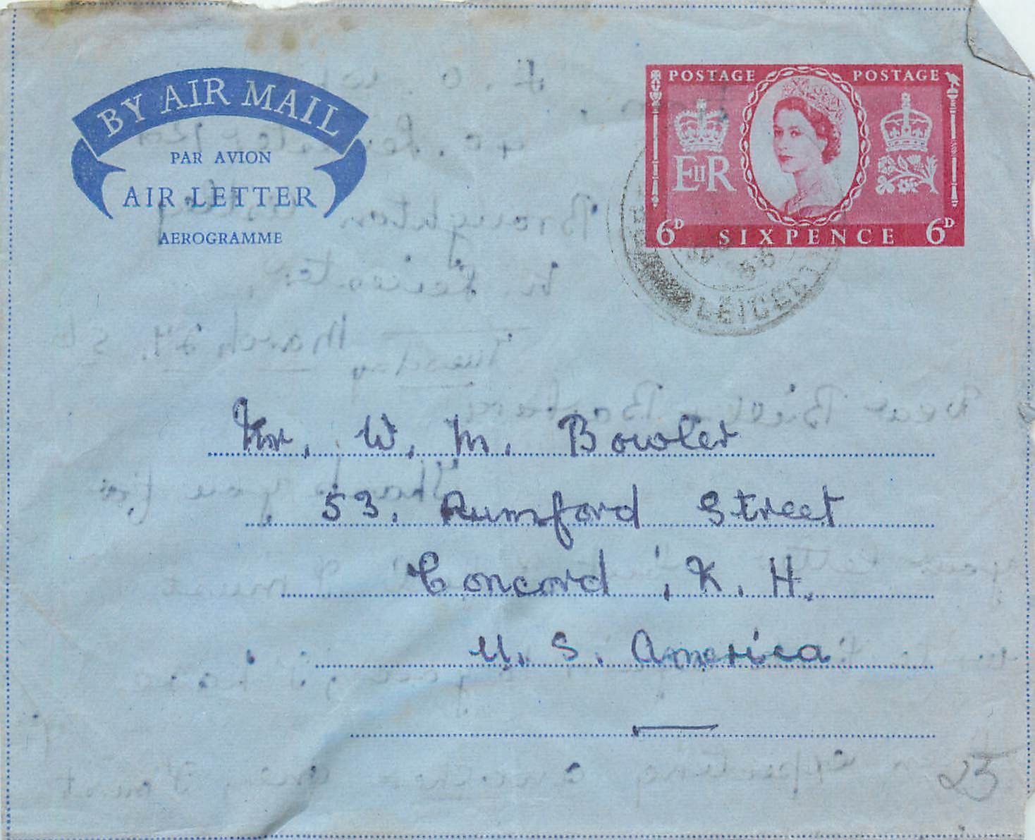 Entier Postal Stationary 9p Aerogram for Concord 1969 Leicester
