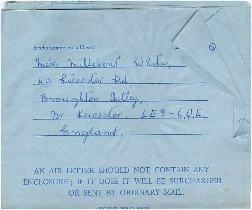 Entier Postal Stationary 6d Aerogram for Concord 1954 Leicester — Verso