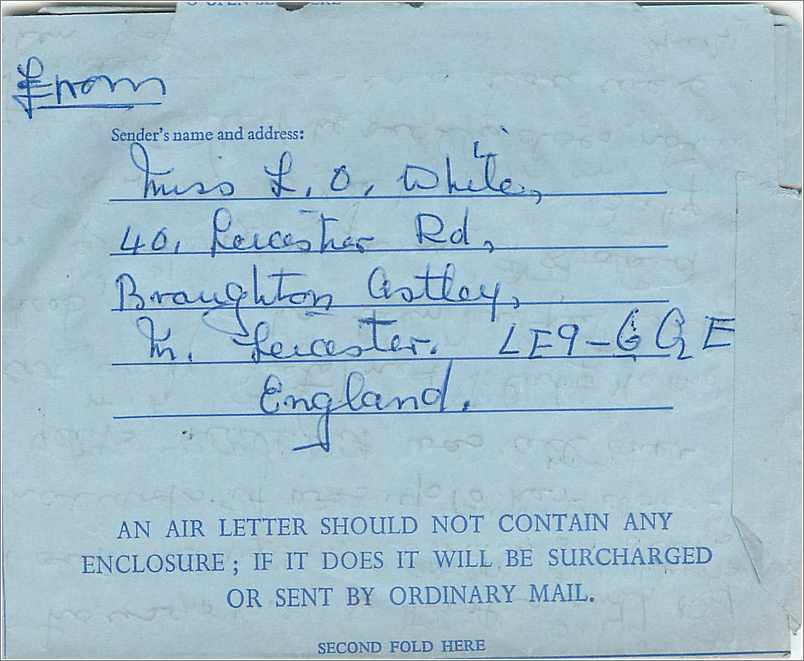 Entier Postal Stationary 9d Aerogram for Concord 1969 — Verso