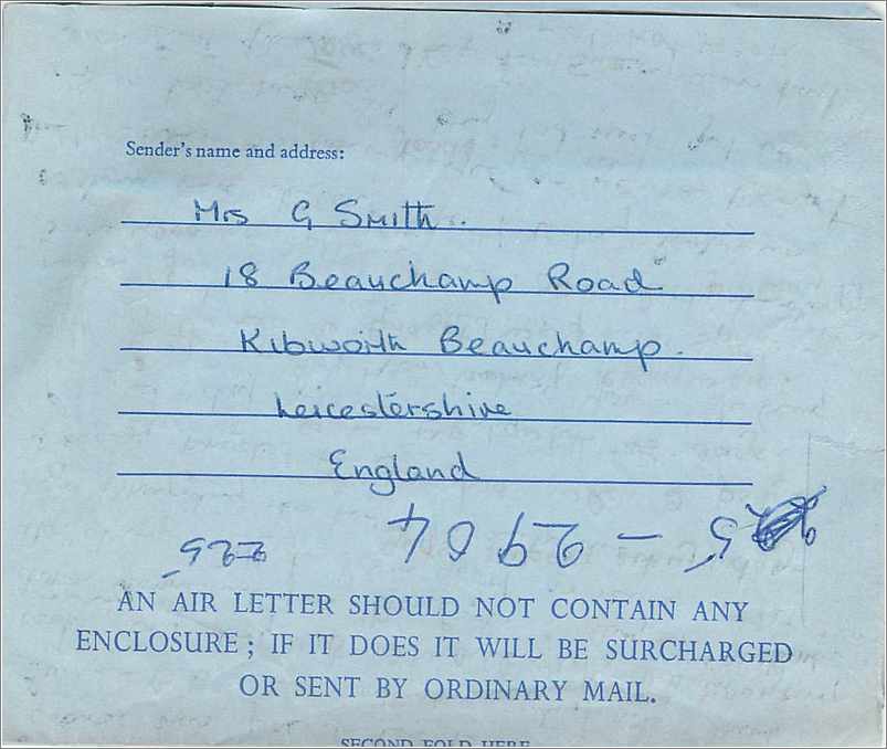 Entier Postal Stationary 9d Aerogram for Concord 1968 Leicester — Verso
