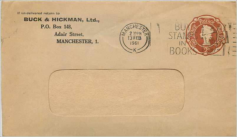 Entier Postal Stationary 2d Manchester 1961