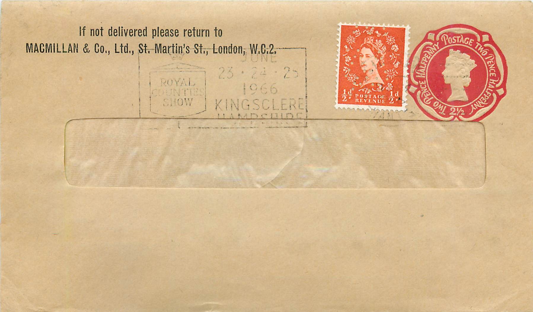 Entier Postal Stationary 2 1/2d Macmillan
