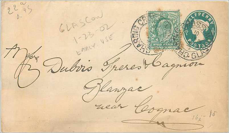 Entier Postal Stationary Glasgow 1902 Early Use