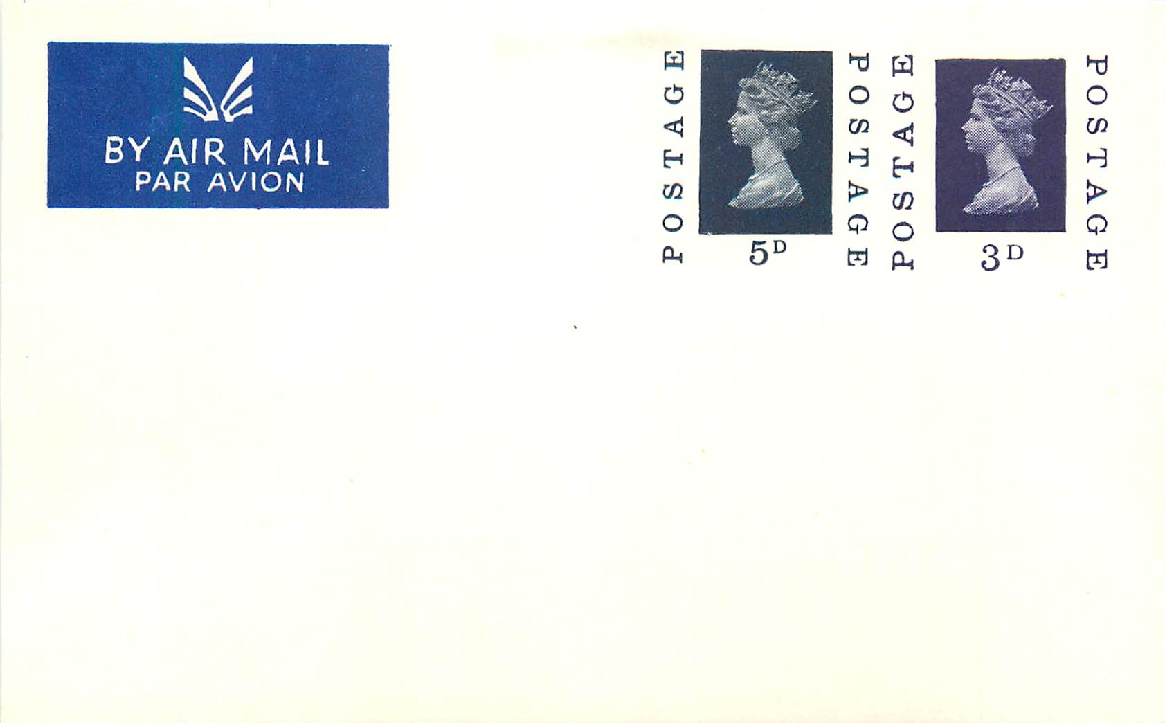 Entier Postal Stationary Machin 5d + 3d