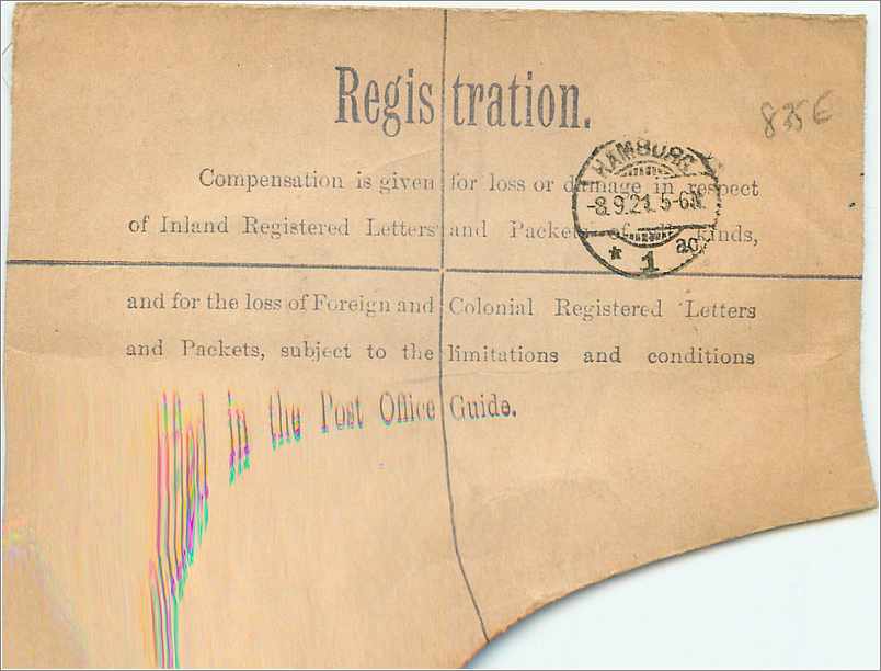 Entier Postal Stationary 2p + 1p London for Hamburg 1921 — Verso