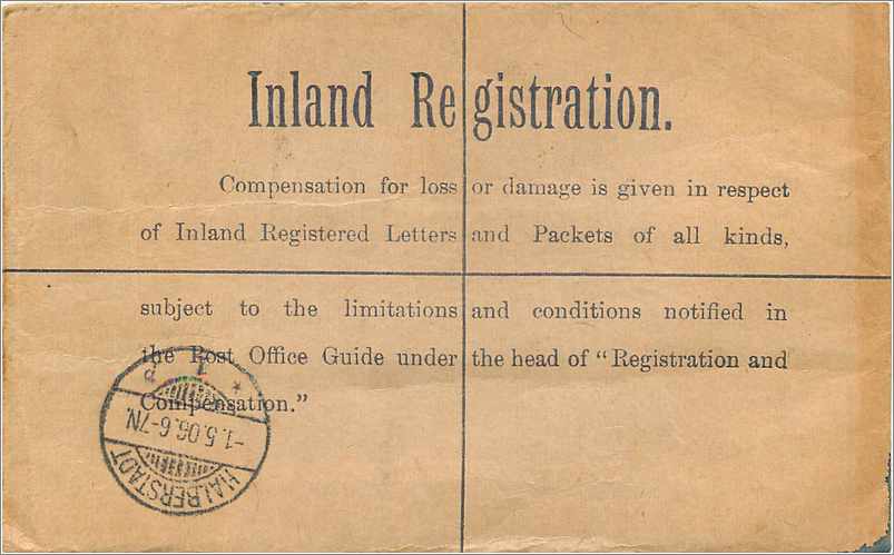Entier Postal Stationary 1p + 1 1/2d London for Germany 1906 — Verso