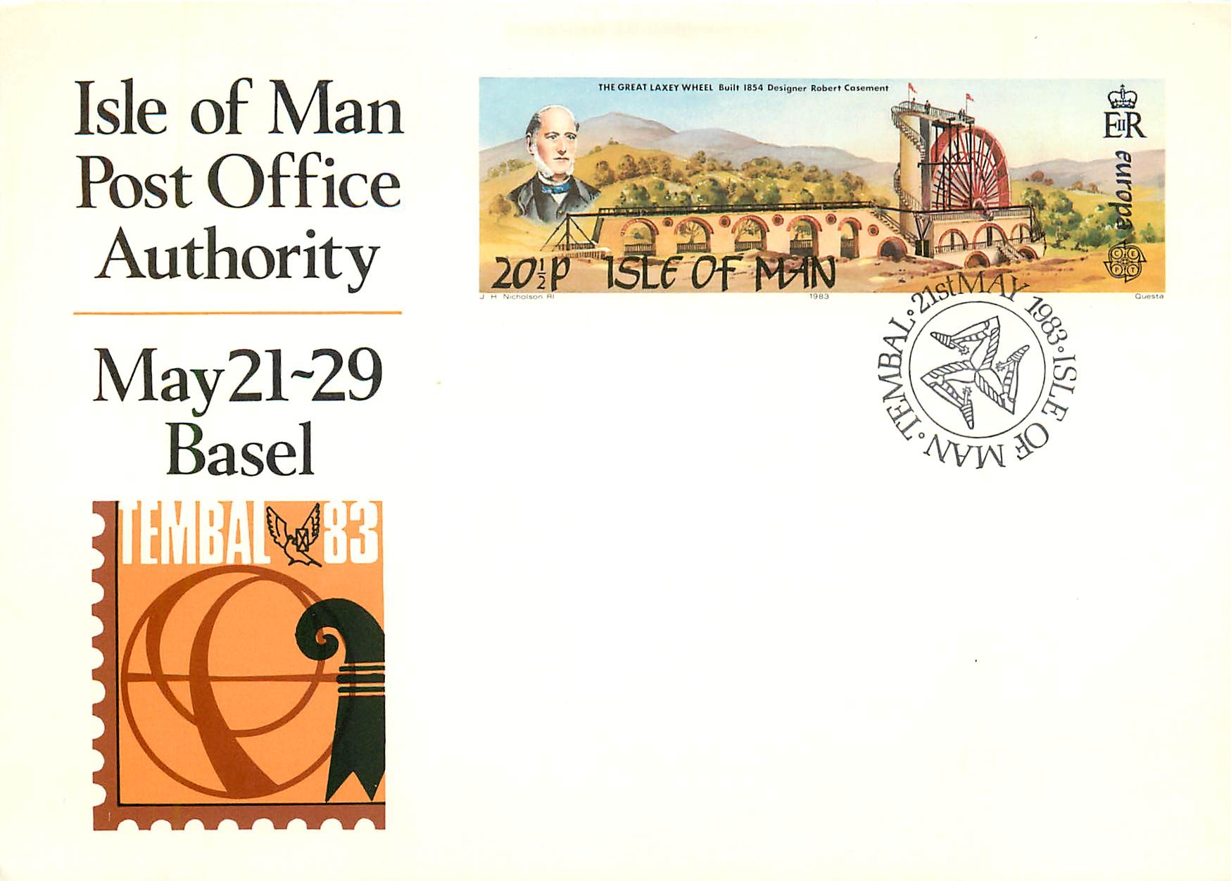 Entier Postal Stationary Isle of Man Basel Tembal 83 