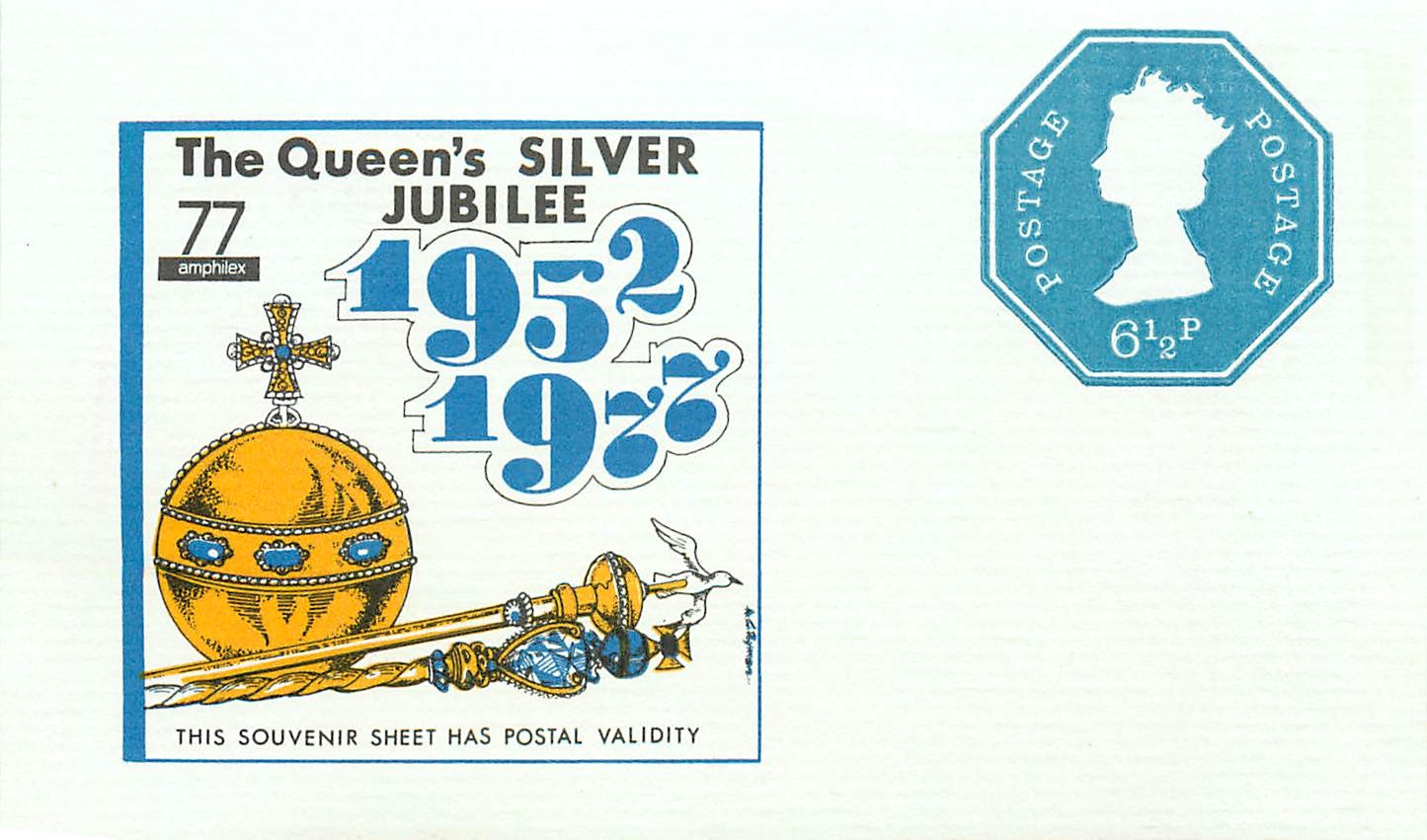 Entier Postal Stationary Machin 6 1/2p Silver Jubilee 1952 1977