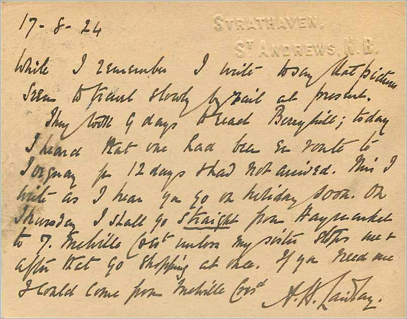 Entier Postal Stationary St Andrews for Edinburgh  — Verso