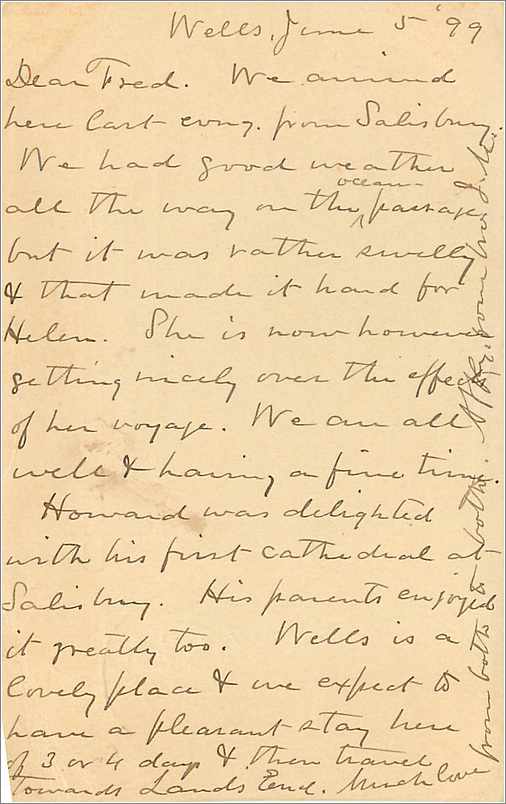 Entier Postal Stationary 1p Wells for USA 1899 — Verso