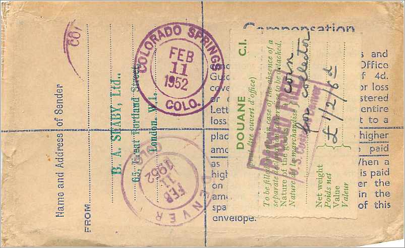 Entier Postal Stationary 6 1/2d +1d Censored for Colorado springs — Verso