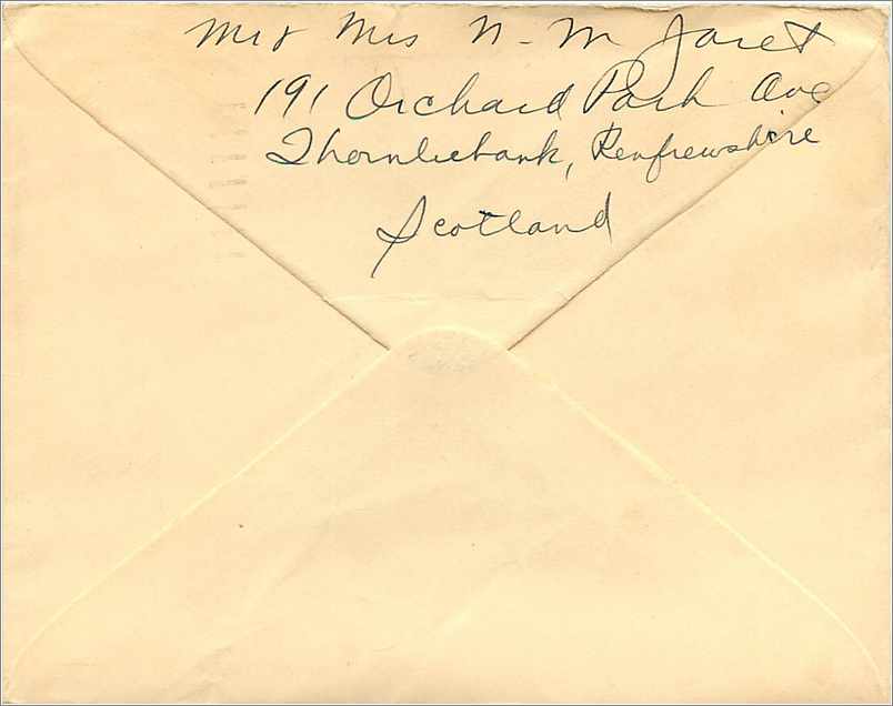 Entier Postal Stationary 3 1/2d Glasgow for USA — Verso