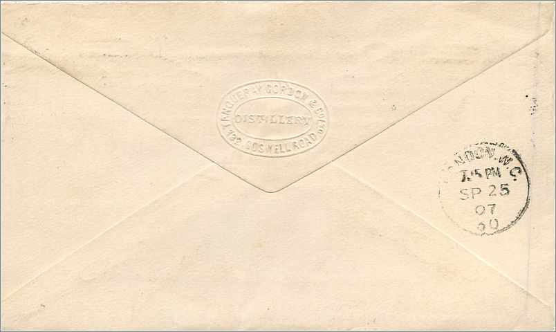 Entier Postal Stationary 1p London 1907 — Verso