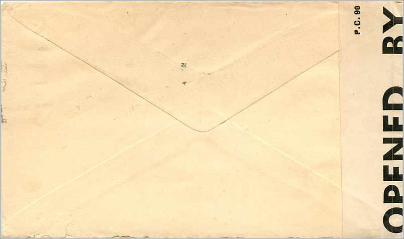 Entier Postal Stationary 2 1/2d Censored for USA 1942 — Verso