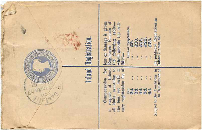 Entier Postal Postal Stationary Grande Bretagne Great Britain 1891 2 1/2d to Berlin — Verso
