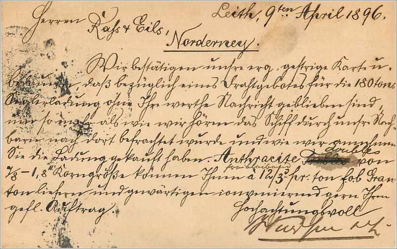 Entier Postal Postal Stationary Grande Bretagne Great Britain 1897 Edinburgh to Norderney — Rückseite