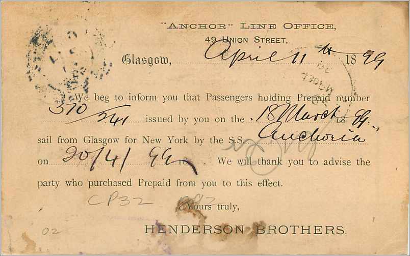 Entier Postal Postal Stationary Grande Bretagne Great Britain 1899 Glasgow to Pa — Verso