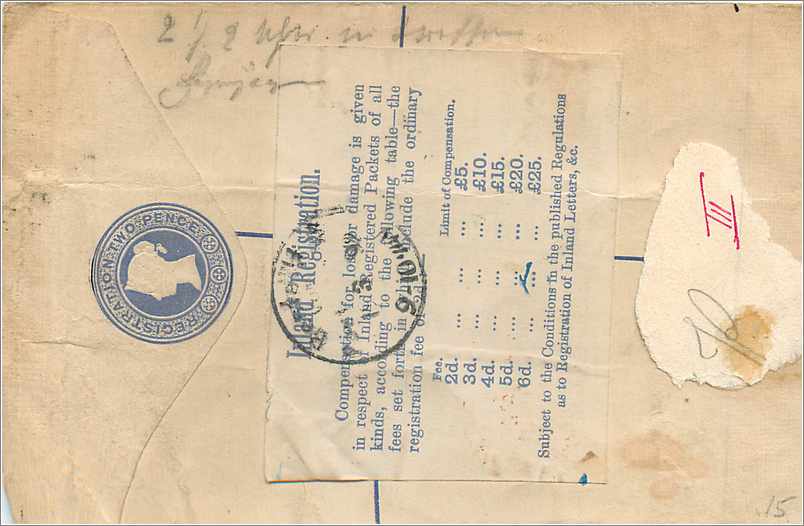 Entier Postal Postal Stationary Grande Bretagne Great Britain 2/1d to Berlin — Rückseite