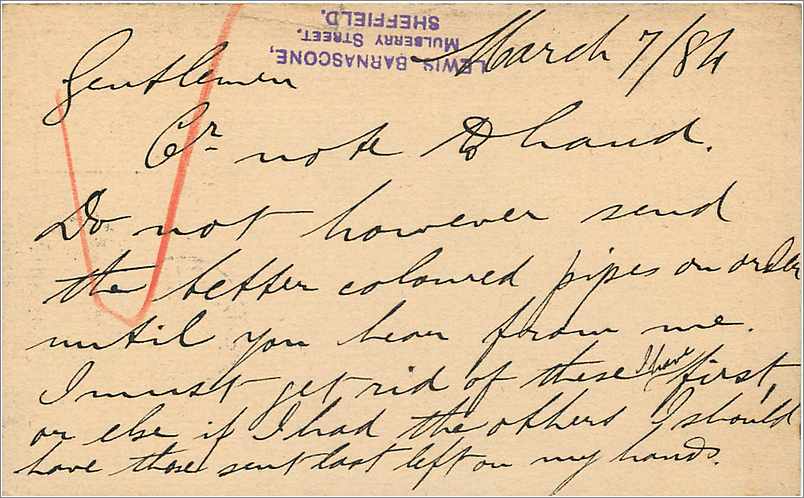 Entier Postal Postal Stationary Grande Bretagne Great Britain 1884 Shefield to London — Verso