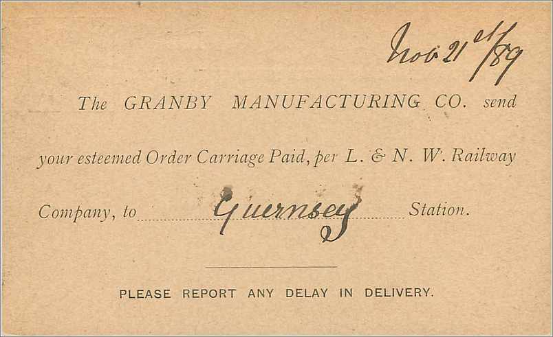 Entier Postal Postal Stationary Grande Bretagne Great Britain 1889 Manchester to Guernsey St Martins — Verso