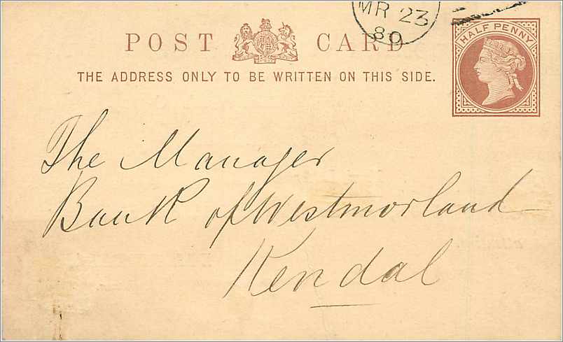 Entier Postal Postal Stationary Grande Bretagne Great Britain 1880 Dublin ? To Kendal