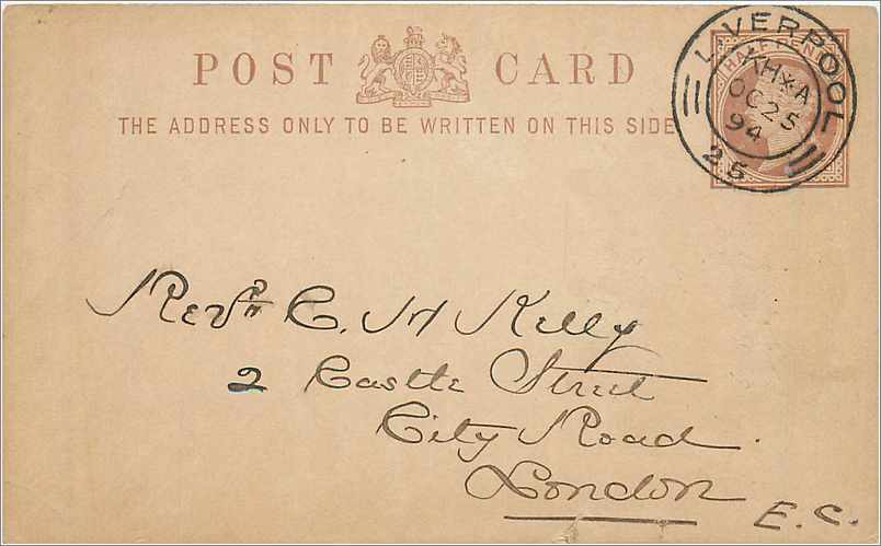 Entier Postal Postal Stationary Grande Bretagne Great Britain 1p Liverpool 1894 for London