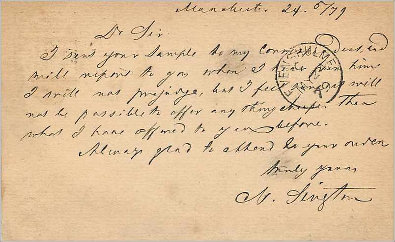 Entier Postal Postal Stationary Grande Bretagne Great Britain 1/2p Manchester 1879 — Verso
