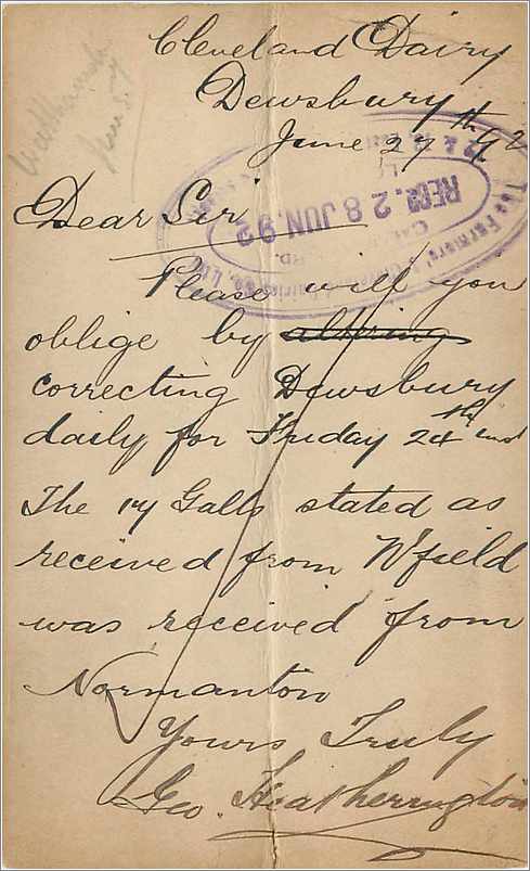 Entier Postal Postal Stationary Grande Bretagne Great Britain 1/2p Dewsbury for London — Verso