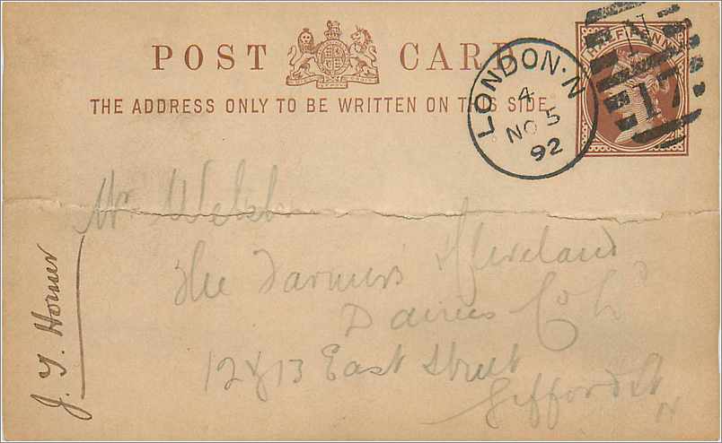 Entier Postal Postal Stationary Grande Bretagne Great Britain 1/2p  1892 London