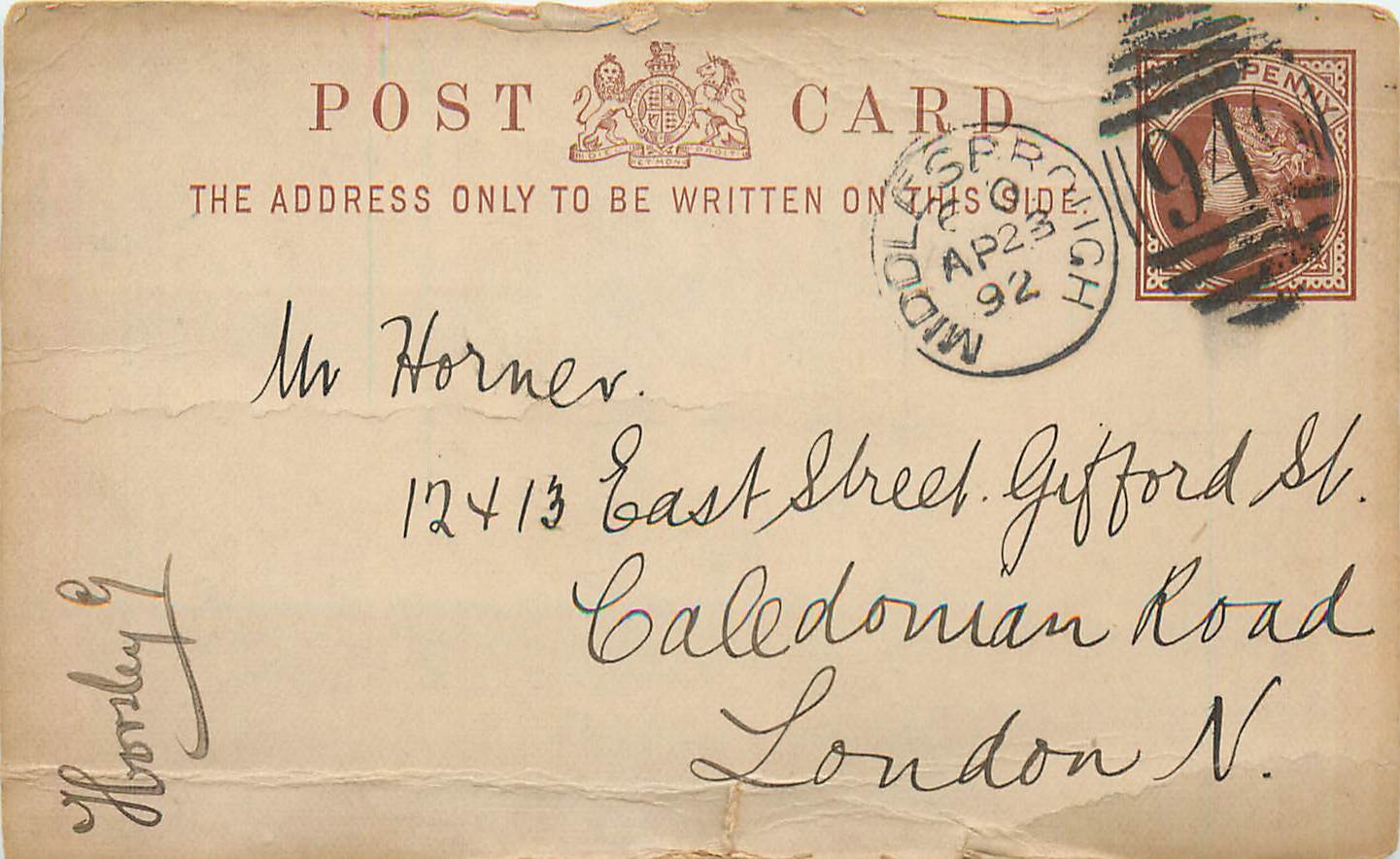 Entier Postal Postal Stationary Grande Bretagne Great Britain 1/2p Middlebrough 1892
