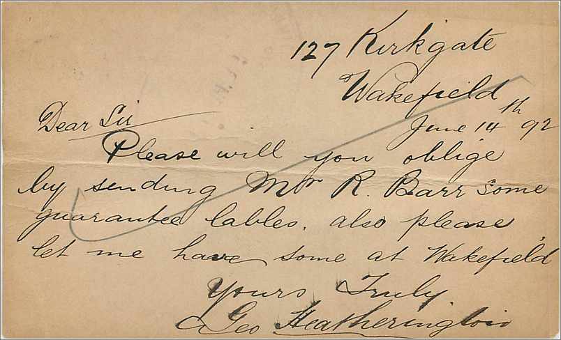 Entier Postal Postal Stationary Grande Bretagne Great Britain Wakefield 1892 — Verso