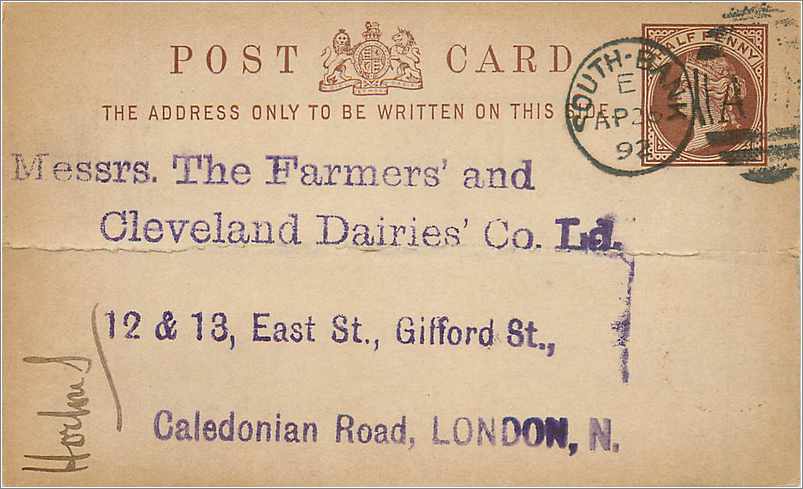 Entier Postal Postal Stationary Grande Bretagne Great Britain South Bank 1892