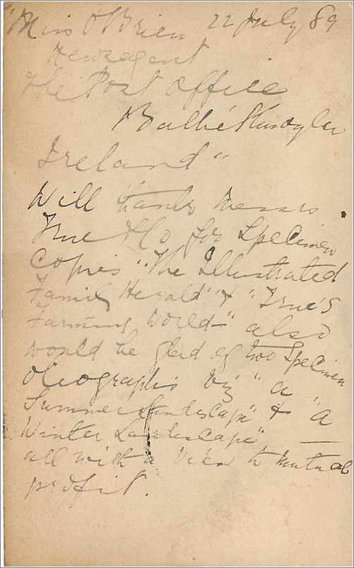 Entier Postal Stationary 1/2p + 1 1/2p for USA 1889 — Verso