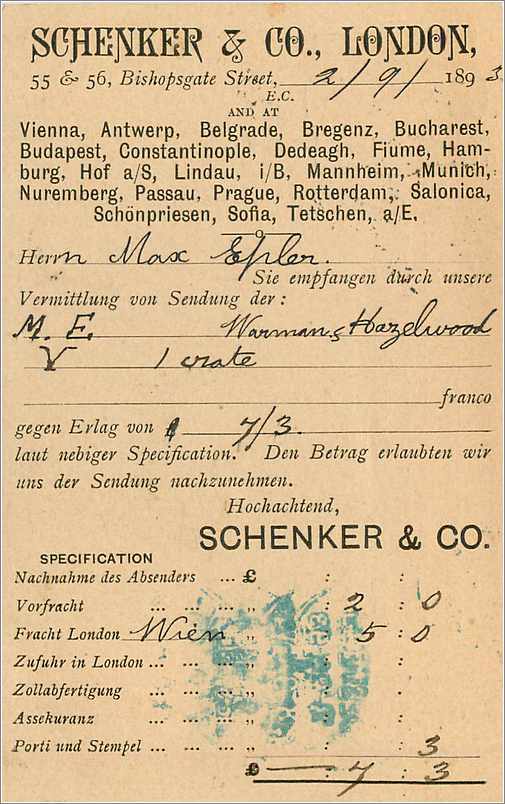 Entier Postal Stationary 1p for Vienna 1893 — Verso