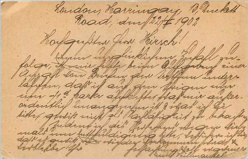 Entier Postal Stationary 1p Finsbury Park 1902 for Vienna — Verso