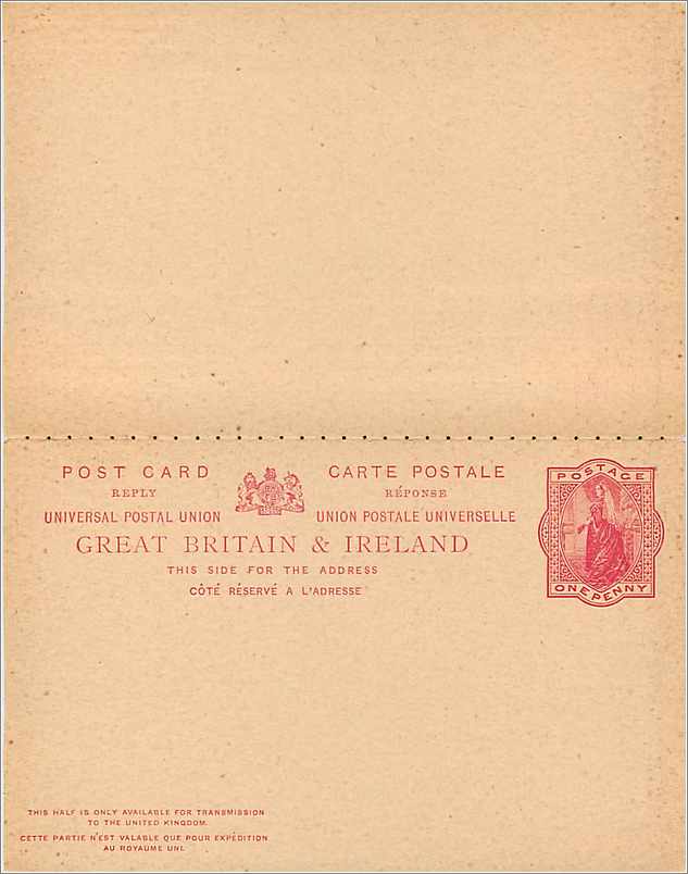 Entier Postal Stationary 1p  — Verso
