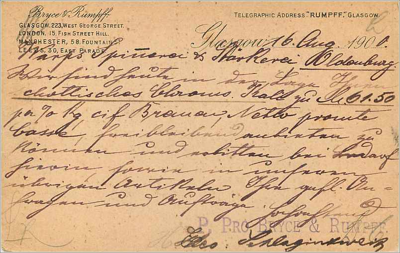 Entier Postal Stationary 1p Waterloo Street for Germany 1900 — Verso