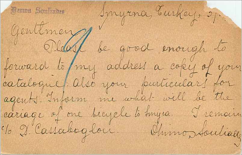 Entier Postal Stationary 1p British Post Office Smyrna Rare 1901 — Rückseite