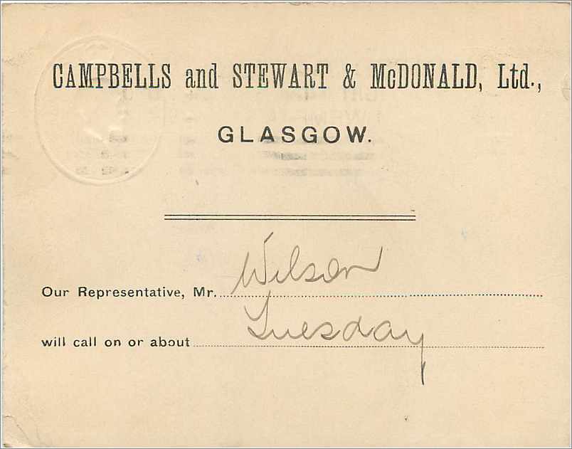 Entier Postal Stationary 1/2p Glasgow for Drapers — Verso