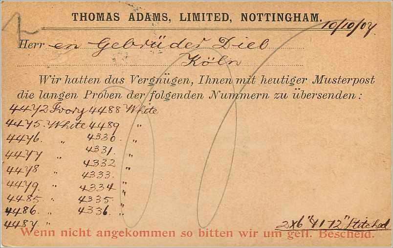 Entier Postal Stationary 1p Nottingham 1907 for Cologne Koeln — Verso