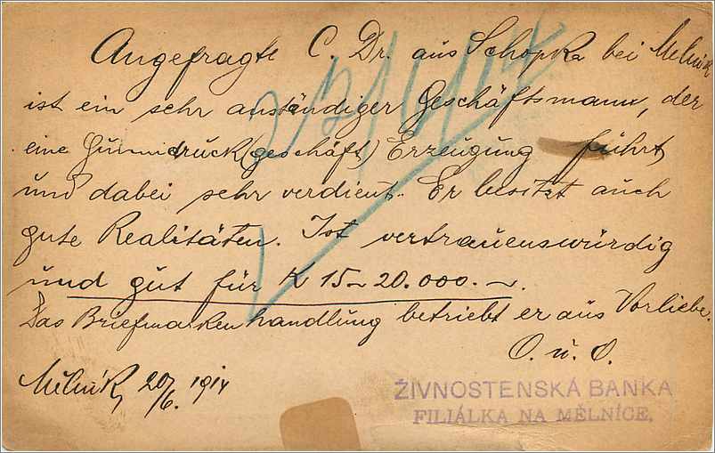 Entier Postal Stationary 1p + Austrian stamp Melnik 1914 for Rosario — Verso