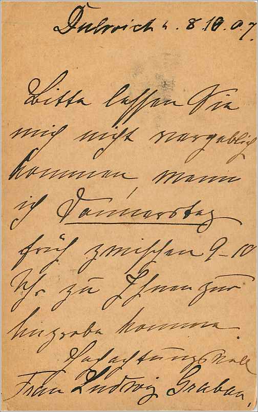 Entier Postal Stationary 1c Dulwigh for Germany 1907 — Verso