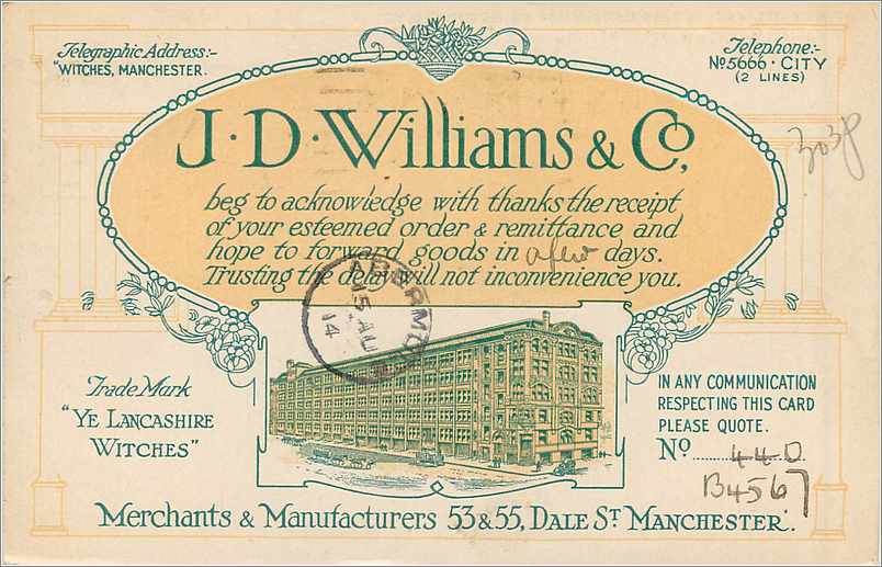 Entier Postal Stationary 1/2p Manchester 1914  — Verso