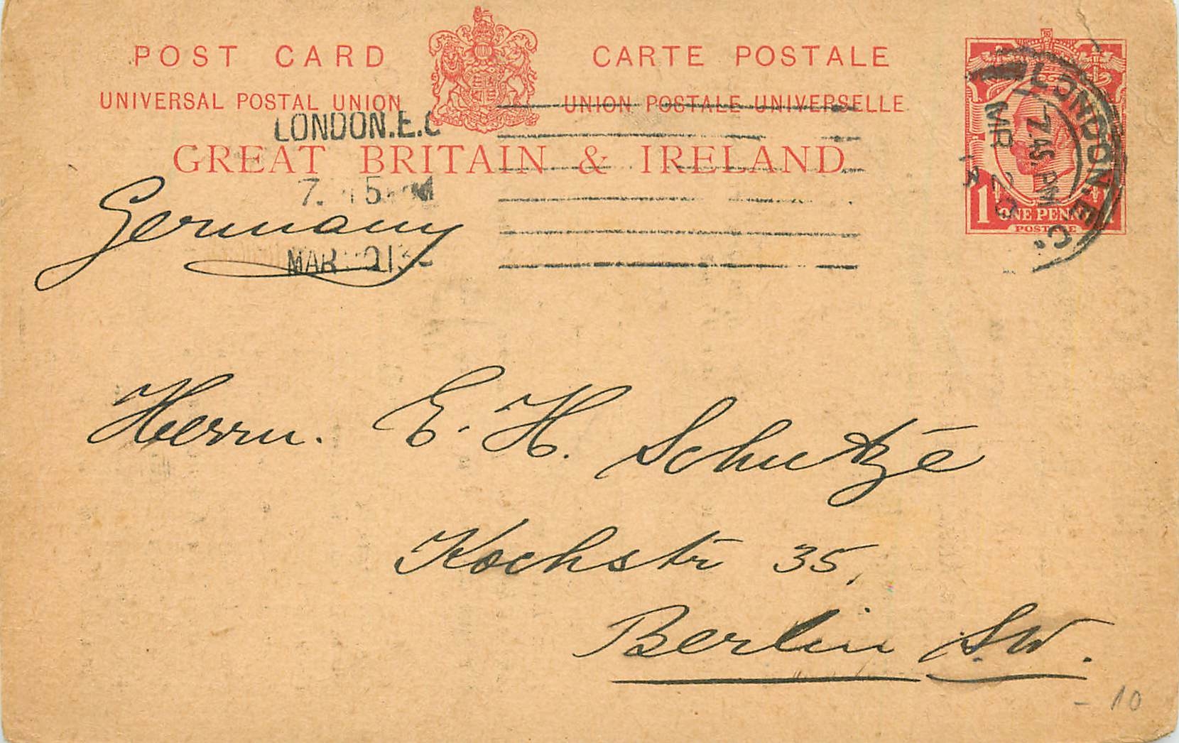 Entier Postal Stationary 1p for Berlin