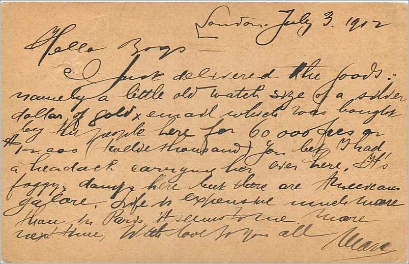 Entier Postal Postal Stationary Grande Bretagne Great Britain 1912 to Chicago — Verso
