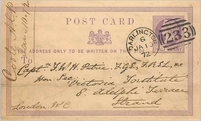 Entier Postal Postal Stationary Grande Bretagne Great Britain 1872 Darlington to London