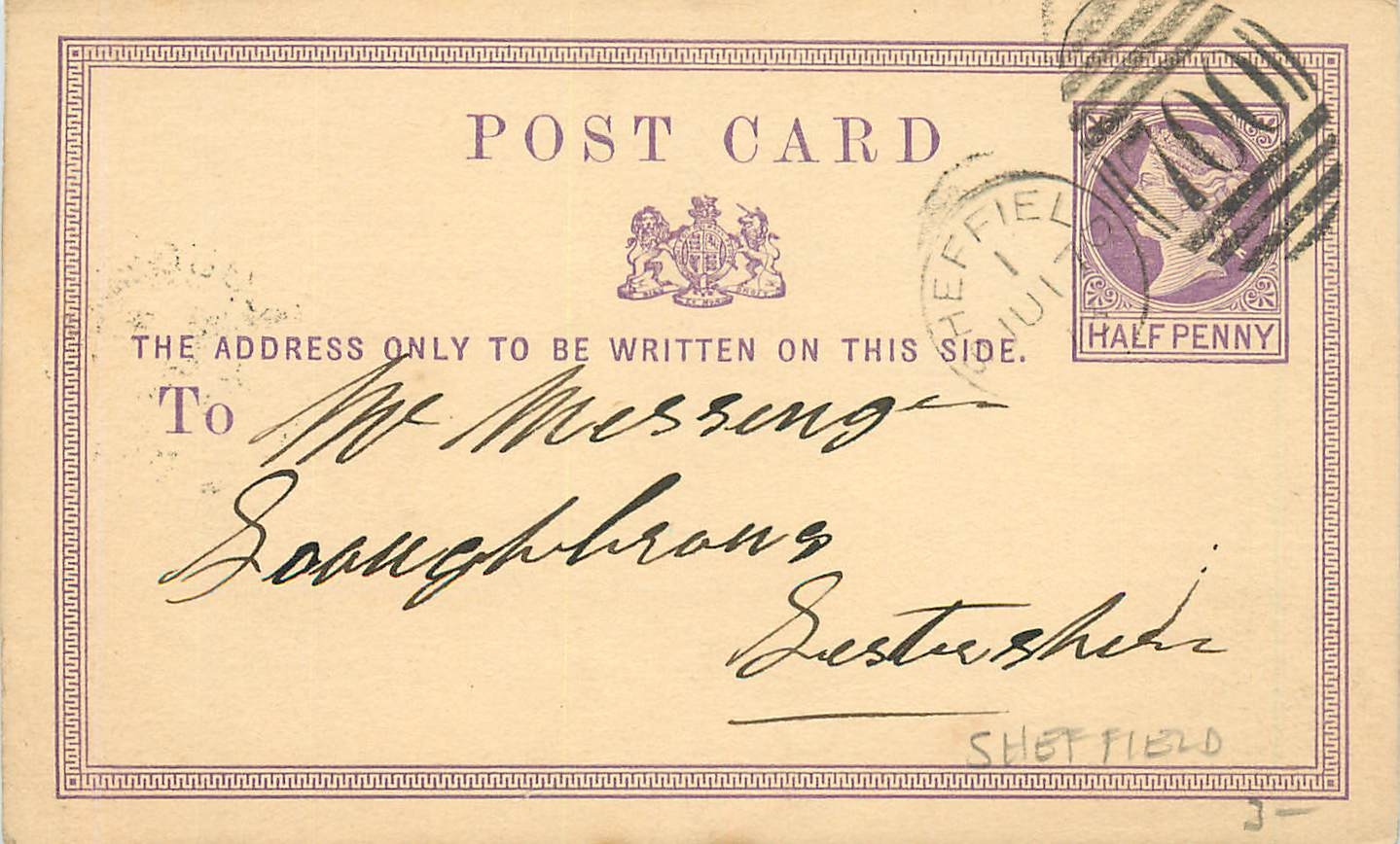 Entier Postal Postal Stationary Grande Bretagne Great Britain Sheffield