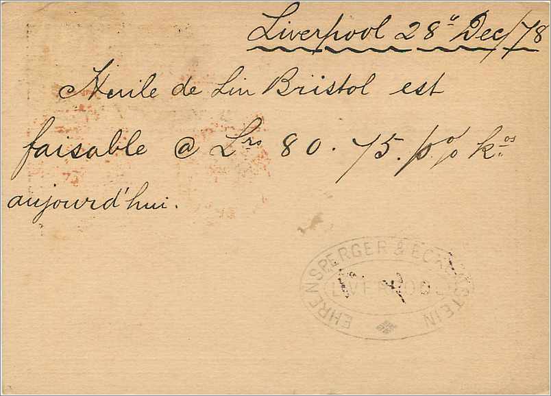 Entier Postal Postal Stationary Grande Bretagne Great Britain 1878 Liverpool to Rome — Verso